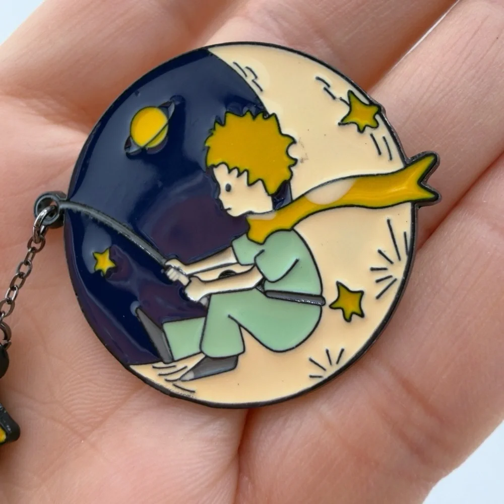 Little Prince Star Enamel Pin - Blue and Yellow
